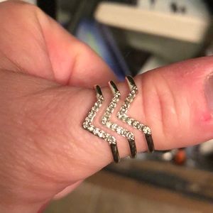 Stella & Dot Sterling Silver Pave Arrow ring
